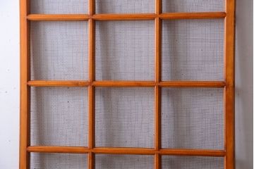 昭和レトロ　古い木製のアンティーク金網戸1枚(建具)