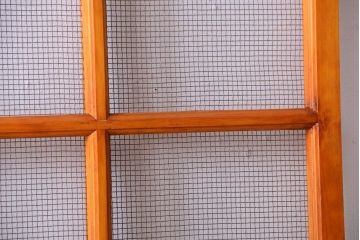 昭和レトロ　古い木製のアンティーク金網戸1枚(建具)