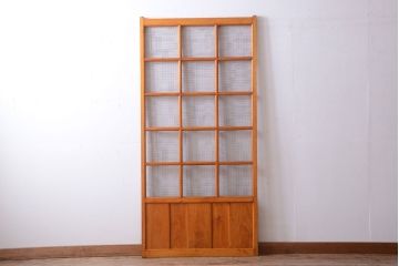 昭和レトロ　古い木製のアンティーク金網戸1枚(建具)