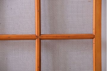 昭和レトロ　古い木製のアンティーク金網戸1枚(建具)