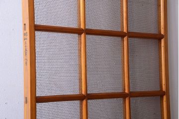 昭和レトロ　古い木製のアンティーク金網戸1枚(建具)