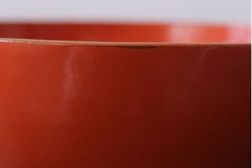 和製アンティーク　松竹梅の朱塗り椀5客セット(2)