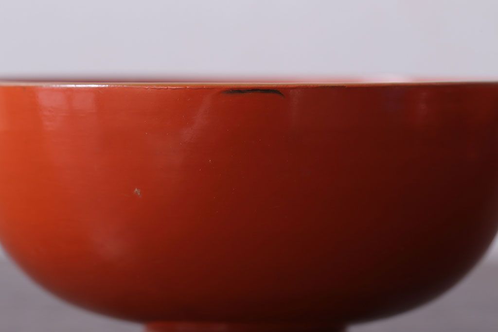 和製アンティーク　松竹梅の朱塗り椀6客セット