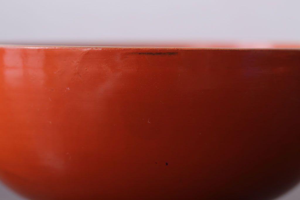 松竹梅手描き　漆器椀6客　大正時代 天然木製漆塗 琉球漆器 鶴亀松竹梅 朱塗吸物椀 5客セット