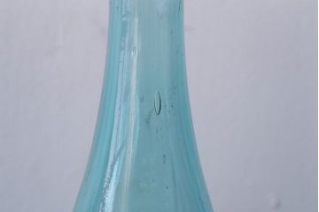 アンティーク雑貨　昭和レトロ　青色!気泡入りの古いガラス瓶3本セット(1)