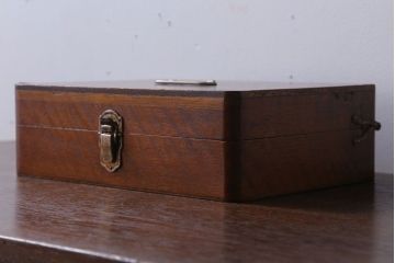 アンティーク雑貨　昭和レトロ　仕切り付き!小物収納用アンティーク木箱(小箱)