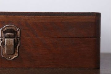 アンティーク雑貨　昭和レトロ　仕切り付き!小物収納用アンティーク木箱(小箱)