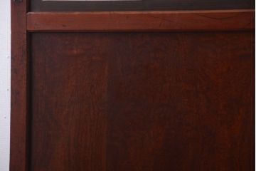 古民具・骨董　欅玉杢材!漆が美しいアンティークガラス帯戸