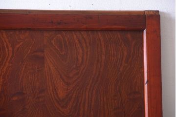 古民具・骨董　欅玉杢材!漆が美しいアンティークガラス帯戸