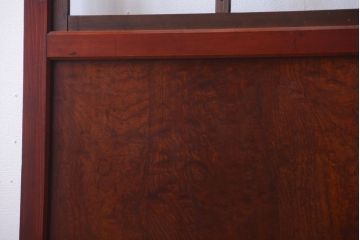 古民具・骨董　欅玉杢材!漆が美しいアンティークガラス帯戸