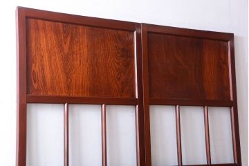 和製アンティーク　古い木のガラス帯戸2枚セット