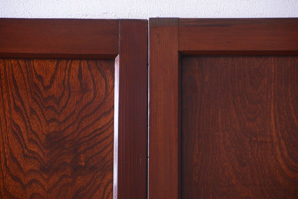 和製アンティーク　古い木のガラス帯戸2枚セット