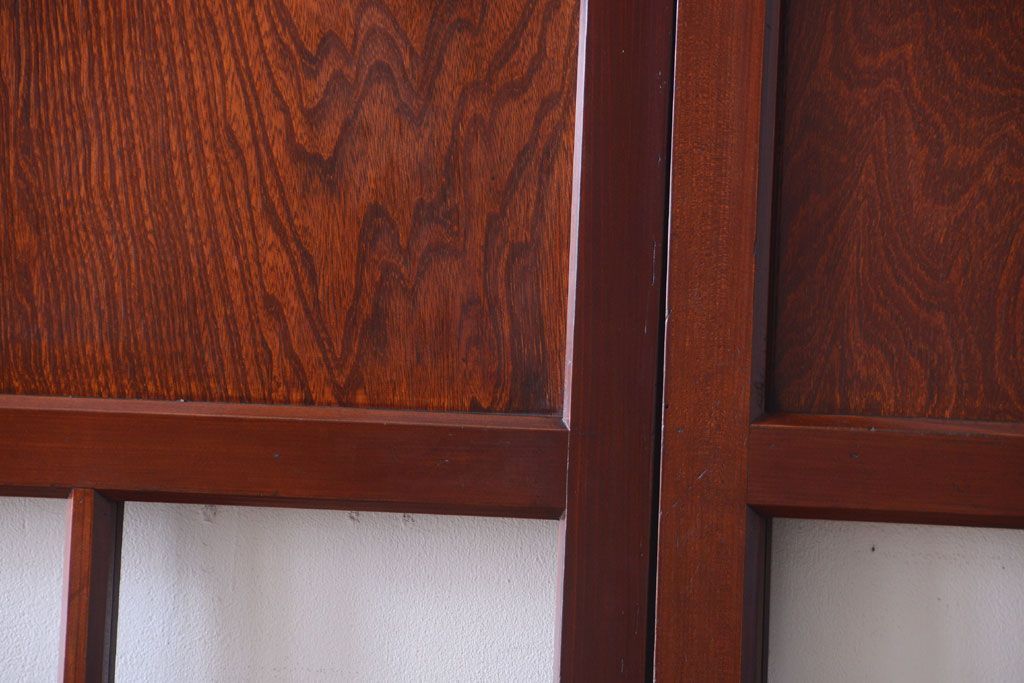 和製アンティーク　古い木のガラス帯戸2枚セット