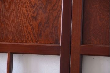 和製アンティーク　古い木のガラス帯戸2枚セット