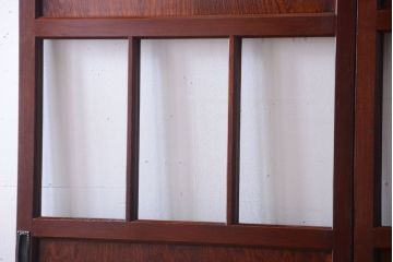 和製アンティーク　古い木のガラス帯戸2枚セット