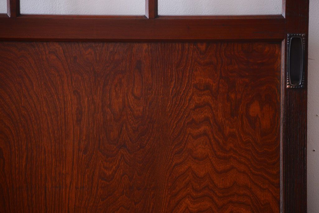 和製アンティーク　古い木のガラス帯戸2枚セット