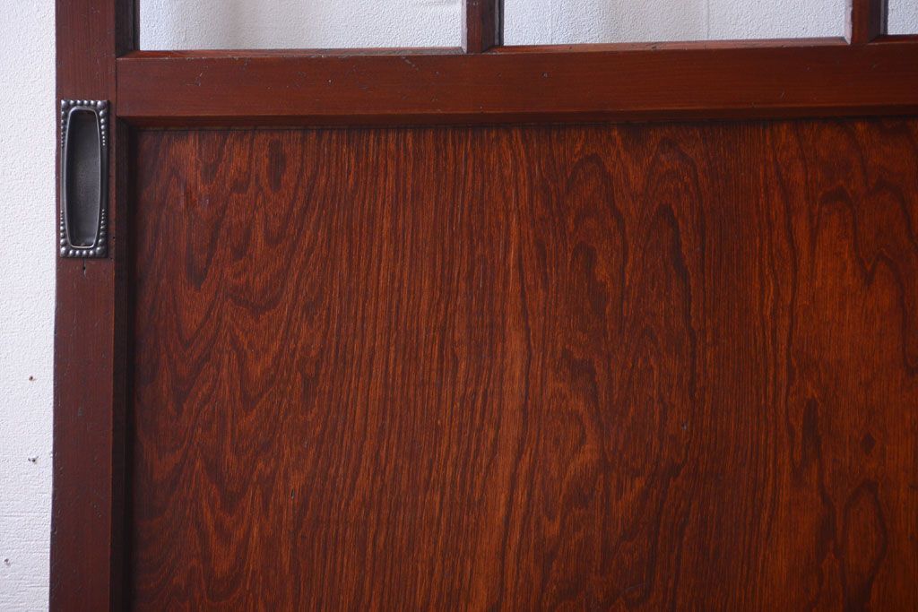 和製アンティーク　古い木のガラス帯戸2枚セット