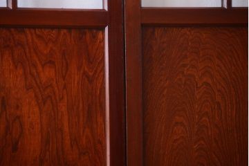 和製アンティーク　古い木のガラス帯戸2枚セット