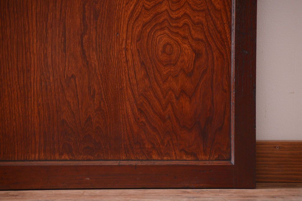 和製アンティーク　古い木のガラス帯戸2枚セット