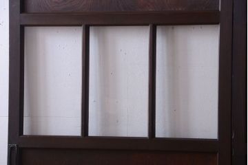 和製アンティーク　古い木のガラス帯戸2枚セット