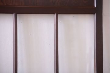 和製アンティーク　古い木のガラス帯戸2枚セット