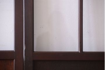 和製アンティーク　古い木のガラス帯戸2枚セット