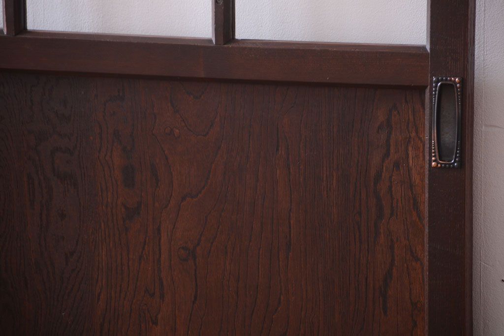 和製アンティーク　古い木のガラス帯戸2枚セット