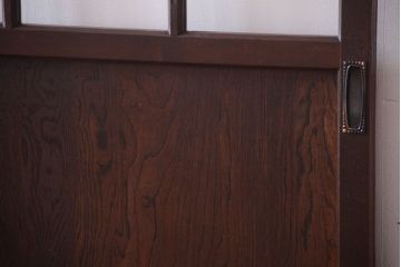 和製アンティーク　古い木のガラス帯戸2枚セット