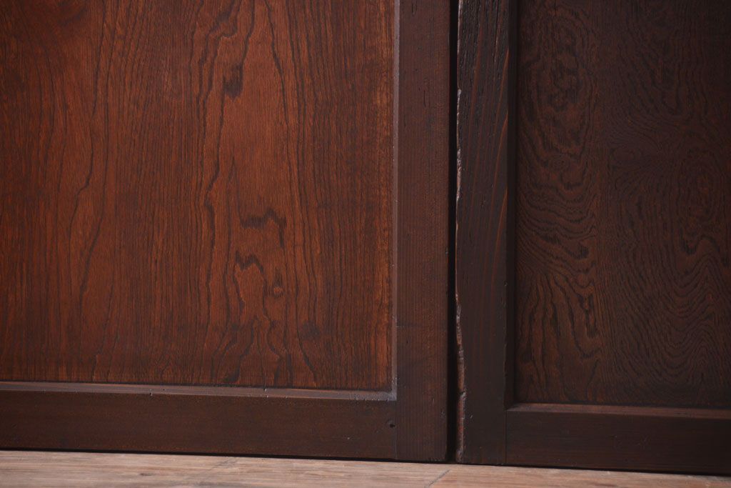 和製アンティーク　古い木のガラス帯戸2枚セット