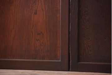 和製アンティーク　古い木のガラス帯戸2枚セット