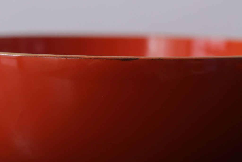 和製アンティーク　上品な花鳥柄の沈金朱塗椀5客セット(2)