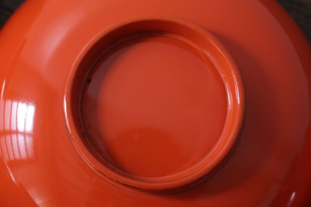 アンティーク雑貨　和製アンティーク　上品な花鳥柄の沈金朱塗椀5客セット(3)