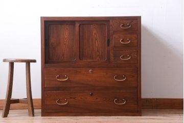 アンティーク家具　和製アンティーク　前面欅材!古い収納棚(戸棚)