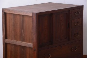 アンティーク家具　和製アンティーク　前面欅材!古い収納棚(戸棚)