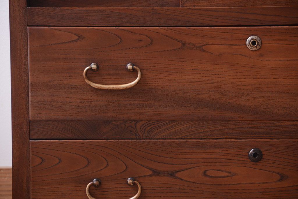 アンティーク家具　和製アンティーク　前面欅材!古い収納棚(戸棚)