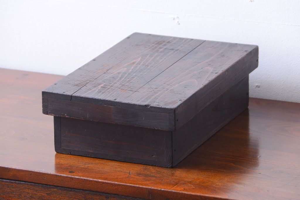 アンティーク雑貨　古民具・骨董　明治〜大正期　古い木のアンティーク小箱(木箱)