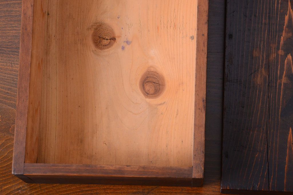 アンティーク雑貨　古民具・骨董　明治〜大正期　古い木のアンティーク小箱(木箱)