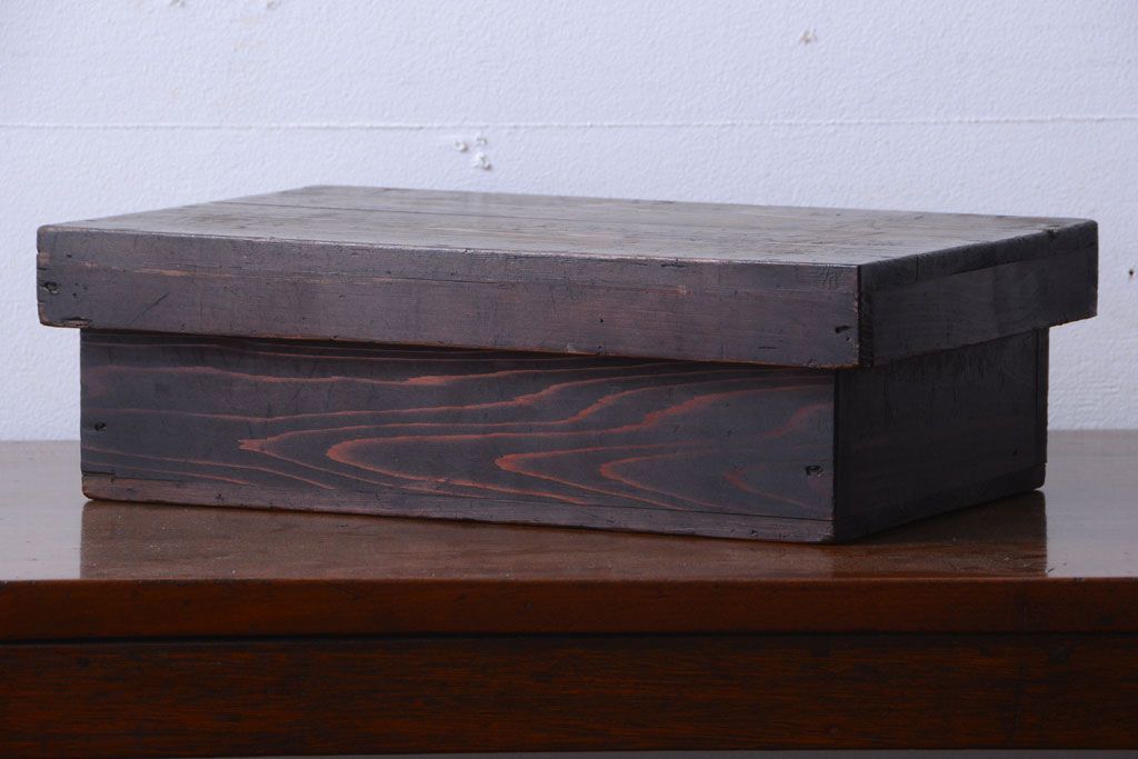 アンティーク雑貨　古民具・骨董　明治〜大正期　古い木のアンティーク小箱(木箱)