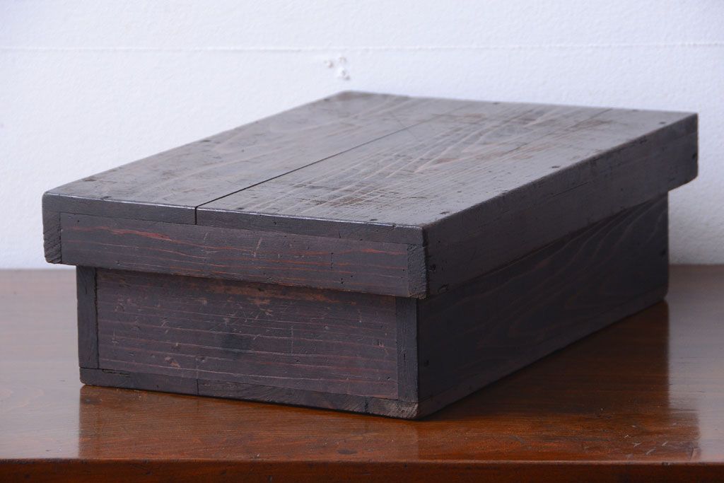 アンティーク雑貨　古民具・骨董　明治〜大正期　古い木のアンティーク小箱(木箱)