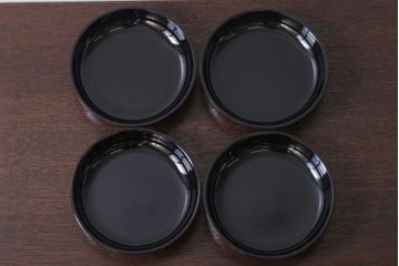 アンティーク雑貨　和製アンティーク　漆塗りの菓子皿4枚セット