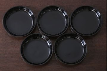 アンティーク雑貨　和製アンティーク　漆塗りの菓子皿5枚セット(1)