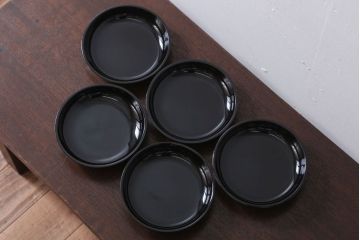 アンティーク雑貨　和製アンティーク　漆塗りの菓子皿5枚セット(1)