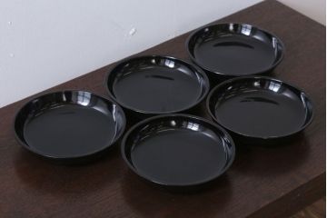 アンティーク雑貨　和製アンティーク　漆塗りの菓子皿5枚セット(1)