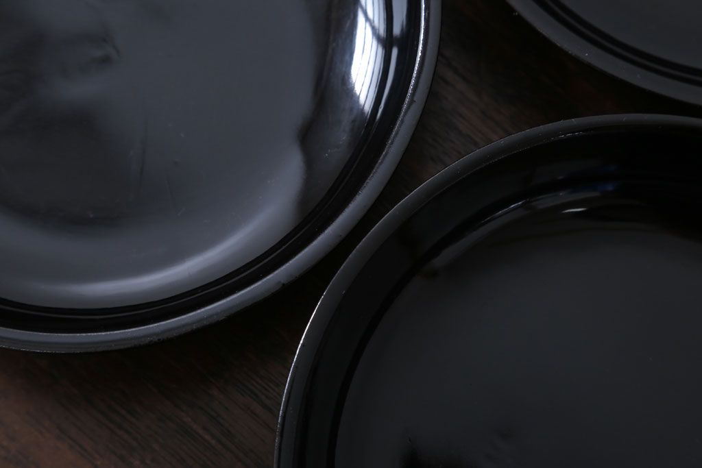 アンティーク雑貨　和製アンティーク　漆塗りの菓子皿5枚セット(1)