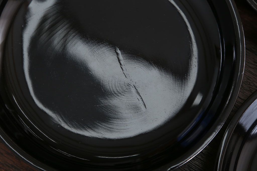 アンティーク雑貨　和製アンティーク　漆塗りの菓子皿5枚セット(1)