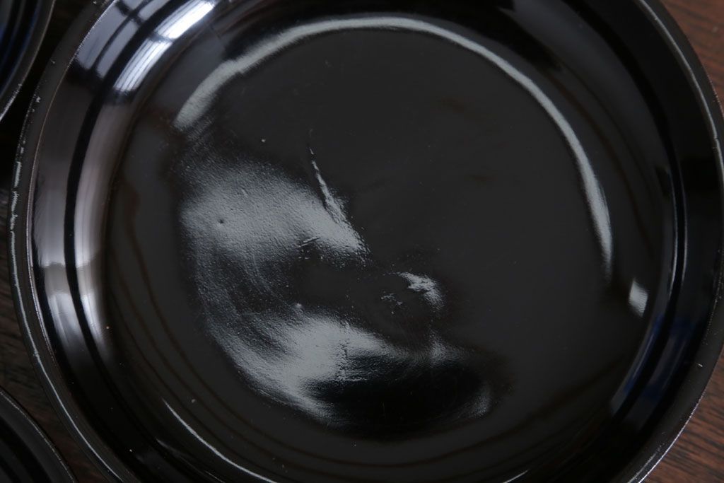 アンティーク雑貨　和製アンティーク　漆塗りの菓子皿5枚セット(1)