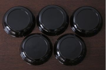 アンティーク雑貨　和製アンティーク　漆塗りの菓子皿5枚セット(1)
