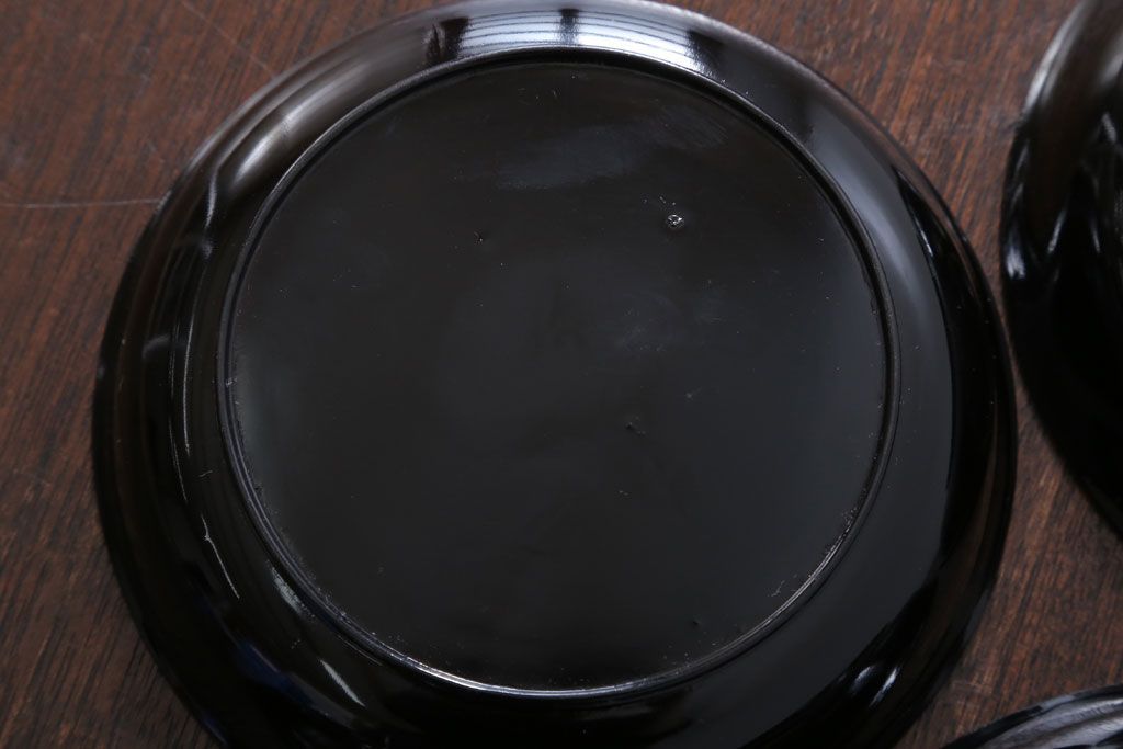 アンティーク雑貨　和製アンティーク　漆塗りの菓子皿5枚セット(1)