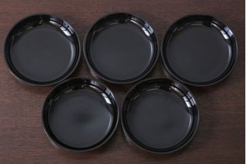 アンティーク雑貨　和製アンティーク　漆塗りの菓子皿5枚セット(2)