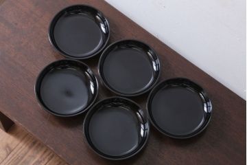 アンティーク雑貨　和製アンティーク　漆塗りの菓子皿5枚セット(2)